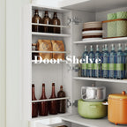Ironck 72" Kitchen Pantry Cabinet With Drawer And Sliding Racks, White | White Wood Pantry Cabinet. 6 Door Shelves. 3 Sliding Racks. For Kitchen, Dining Room, Or Hallway.