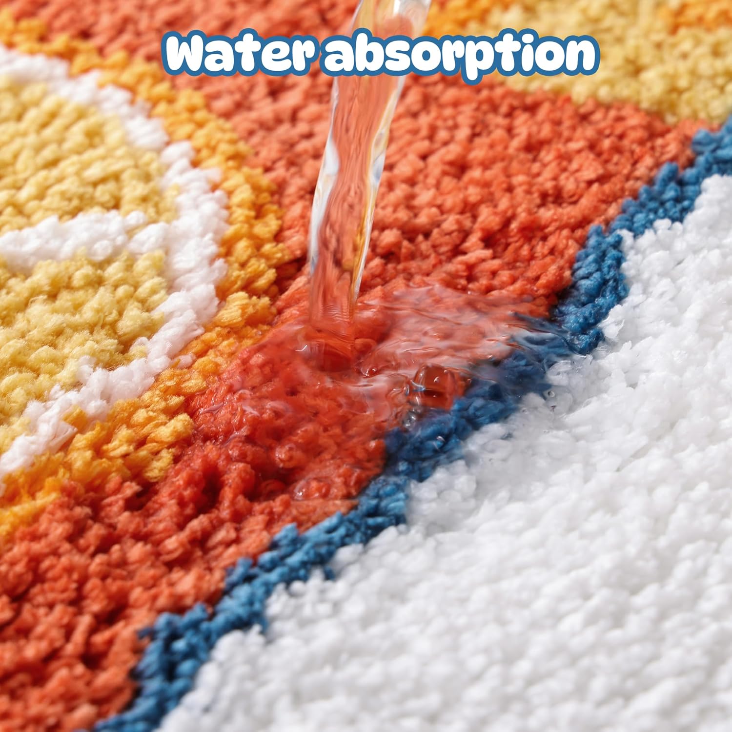 TRUEDAYS Sardine Can Bath Mat, Blue Bathroom Rugs for Bedroom, Soft Washable Rug Non Slip Cute Kitchen Bath Mats for Bathroom Funny Cartoon Fish and Lemon
