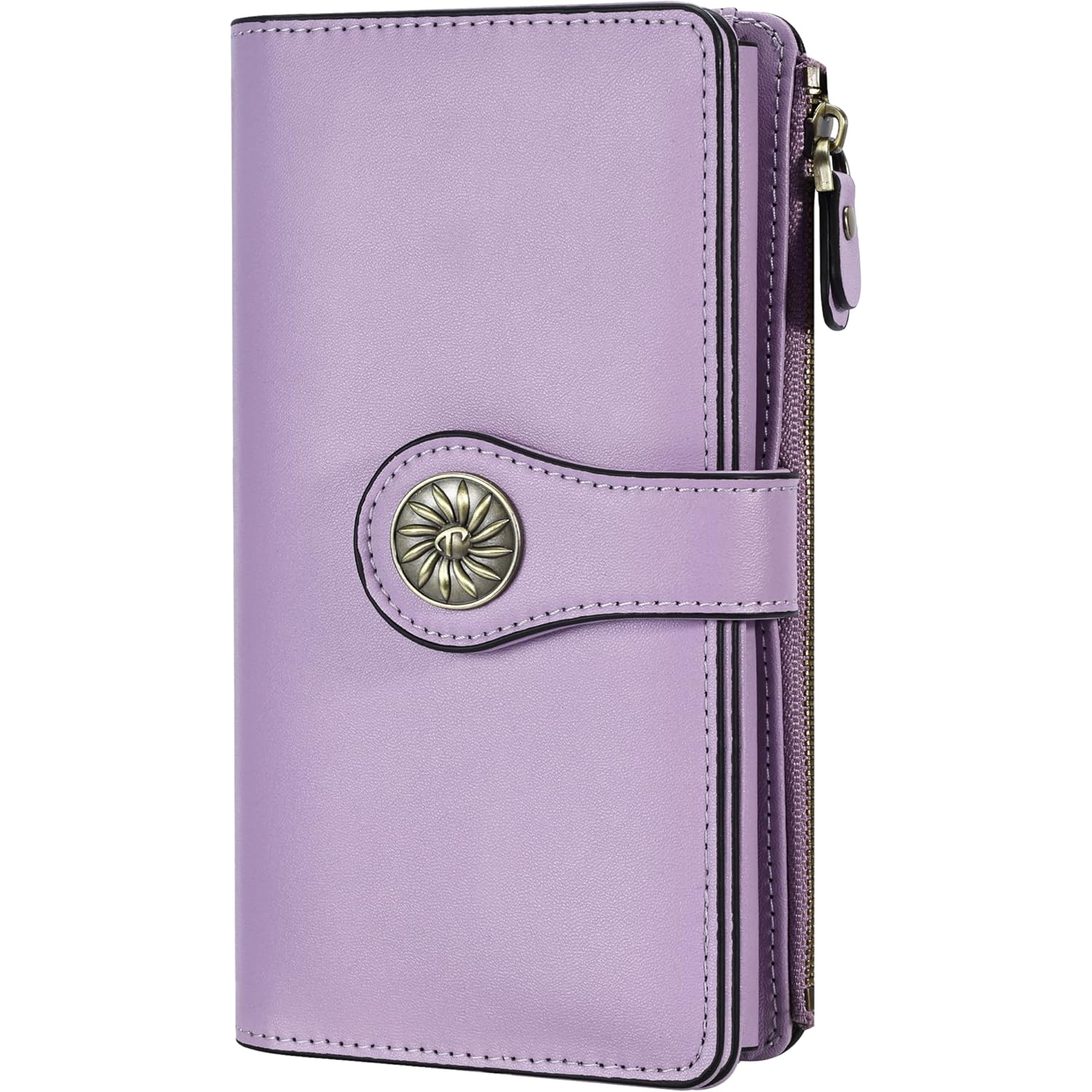 Travelambo Women's Wallet RFID Blocking Trifold Clutch Large Capacity Credit Card Holder Travel Purse