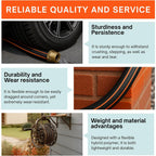 10Ft Flexible Garden Hose, No-Kink Rubber Water Hose, W.P. 200 Psi | Freeze & Wear Resistant Hose With 3/4" Ght Male/Female Fittings, 600 Psi Burst Strength For Outdoor Watering