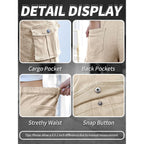 Bermuda Cargo Shorts Women, Elastic High Waist 6 Pockets Shorts 7 Inch Inseam Summer Jorts for Women Casual