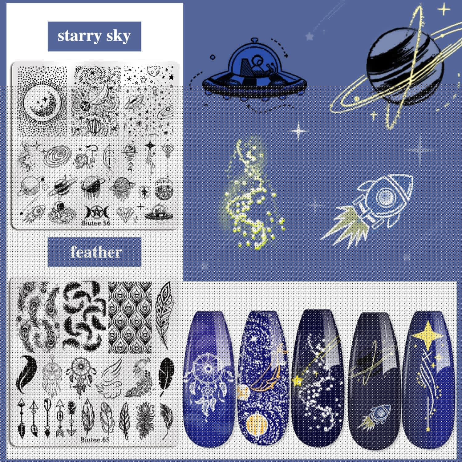 Biutee Nail Stamping Plates Set 15PCS Nail Stamping Kit with Nail Art Stamper & Scraper Nail Stamp Template Kit Lace Flower Butterfly Animal Pattern Nail Art Stencils for Manicure Salon Home DIY