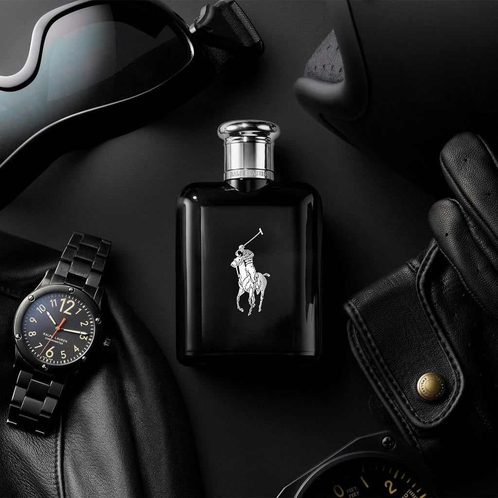 RALPH LAUREN FRAGRANCES - Polo Black - Eau de Toilette - Men's Cologne - Woody & Fresh - With Patchouli, Sandalwood, and Mandarin - Medium Intensity