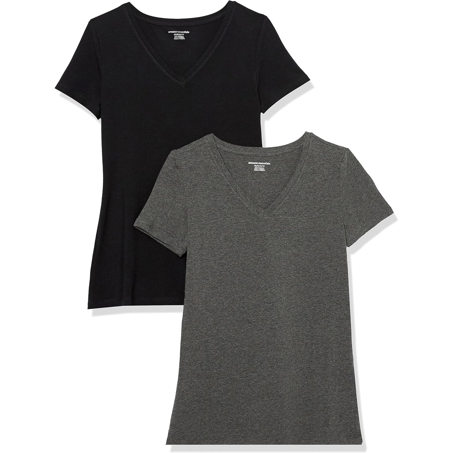 Amazon Essentials Women'S Regular-Fit Short-Sleeve V-Neck T-Shirt, Multipacks