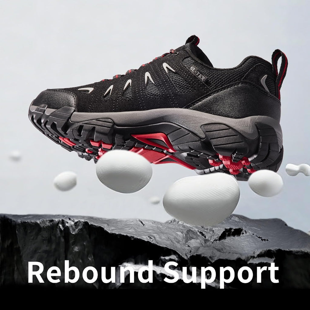 Shulook Men'S Waterproof Hiking Shoes Lightweight Anti Slip Outdoor Ankle Boots Breathable Hike Trekking Trails Shoe