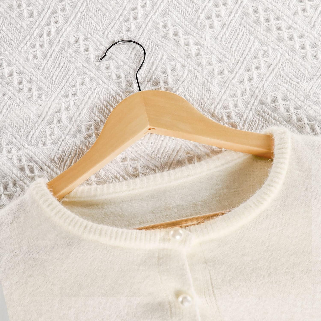 Topia Hanger Wooden Hangers 30 Pack, Natural Wood Clothes Hangers, Durable Coat Hanger With 360-Degree Rotatable Hook, Non-Slip Pants Bar And Shoulder Notches For Camisole Tops-Ct34N30