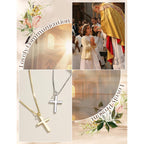 ORAZIO Mothers Day Gifts for Mom,Cross Necklace for Women, 925 Sterling Silver or 18K Gold Plated Cross Necklaces Simple Box Chain Small Cross Pendant Choker Necklace Jewelry Gifts