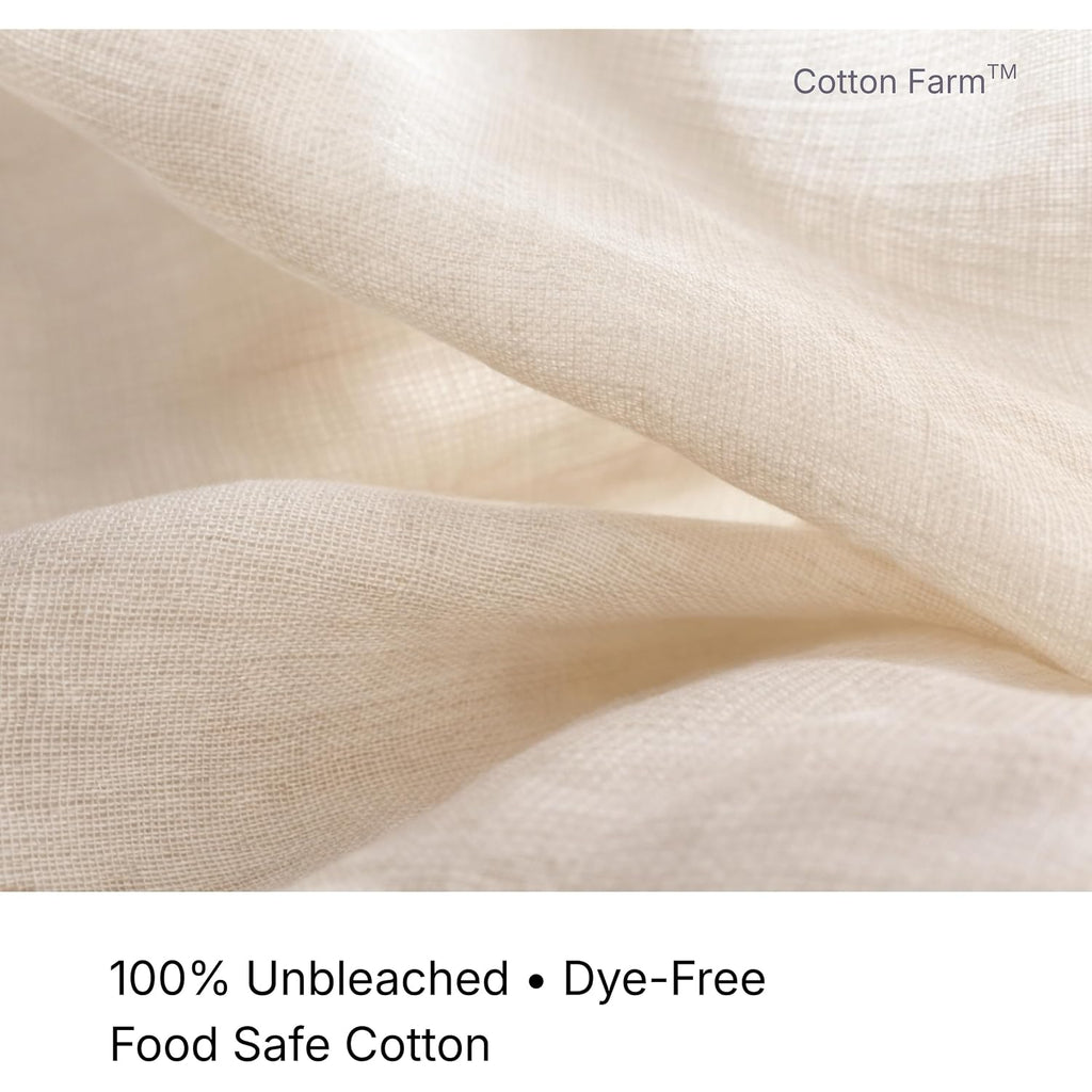 Cotton Farm Grade 100 Xl Cheese Cloth For Straining & Cooking; 36X36 Inch; 100% Unbleached Cotton Cheesecloth; Reusable With Finished Edges, Butter Muslin