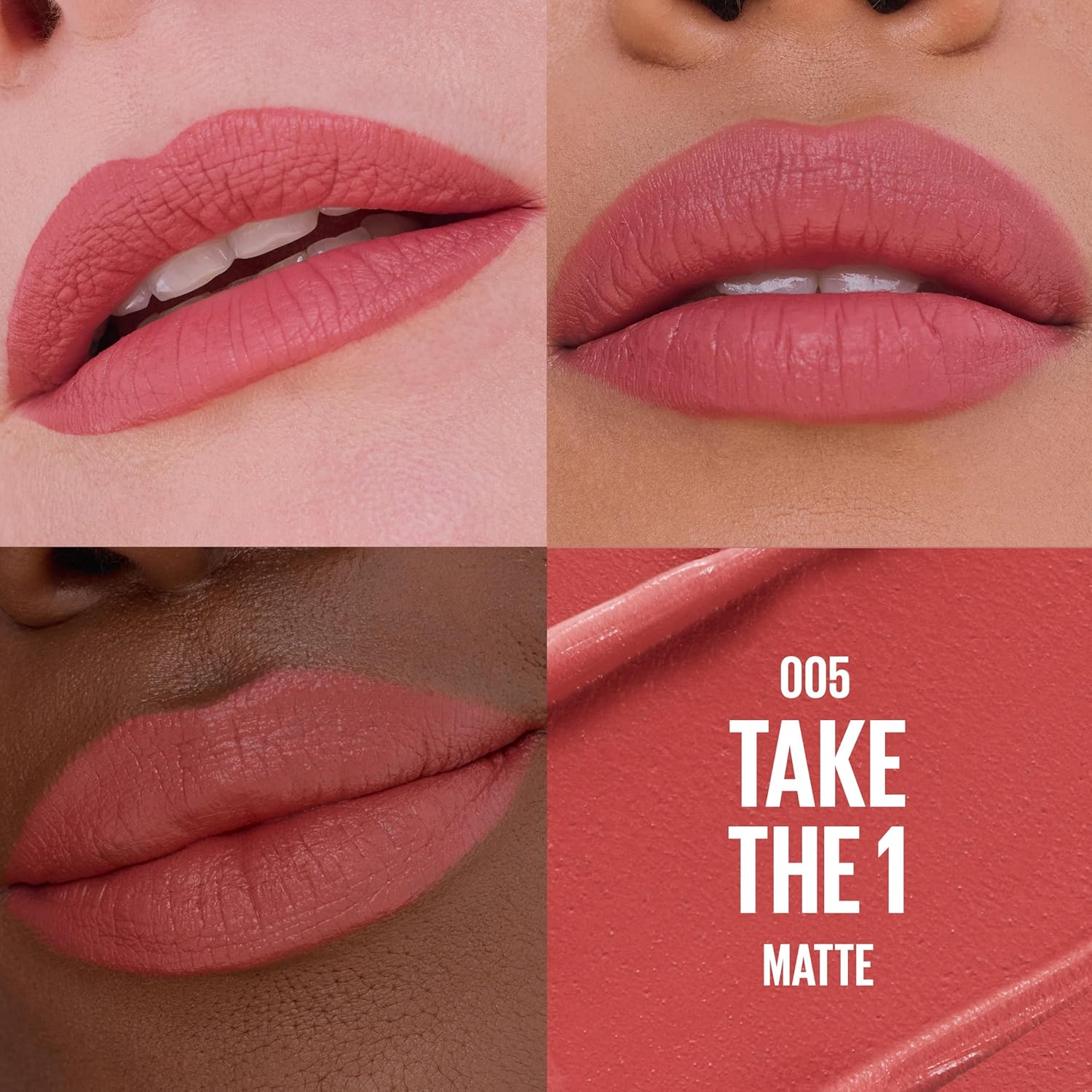 MAYBELLINE Serum Lipstick, Hydrating Lip Makeup with 8HRs of Lip Plumping Moisture with Hyaluronic Acid + Oil Blend, Take The 1 (Midtone Warm Pink Matte)