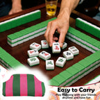 Mahjong Tile Bag Woven Clutch Purses For Women Woven Striped Dumpling Bag Summer Beach Evening Handbag For Mahjong Tile Vacation Supplies(Pink And Green,Thick Lines)