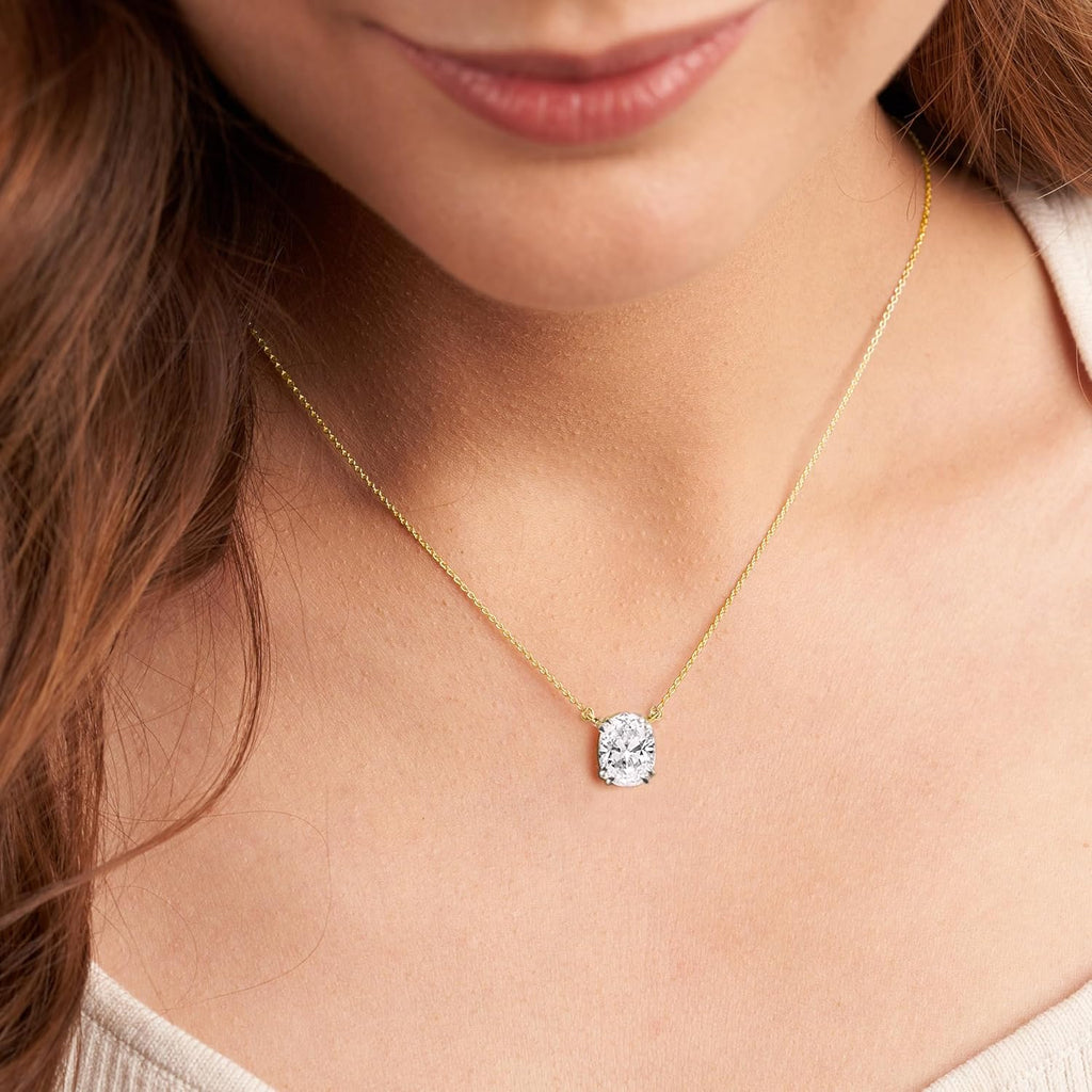 FRIENDLY DIAMONDS Lab Diamond Pendant Necklace For Women | 1 Carat - 6 Carat IGI Certified Lab Grown Diamond | Solitaire Diamond Pendant | 10K Gold - 14K Gold & Platinum FG-VS Quality Gift For Her