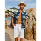 Coofandy Mens Hawaiian Shirt Short Sleeve Button Down Shirts Tropical Floral Summer Beach Shirts