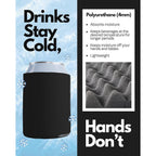 Partyprints 25 Pack Black Blank Can Cooler Sleeves, Customizable Bulk Insulated Foam For Beer, Collapsible Plain Drink Holder, Cold Soda Insulator, 12Oz Regular, 16Oz Tall Cans