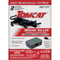 Tomcat Mouse Killer, Child Resistant, Disposable Station, 2 Stations | Tamper-Resistant Indoor Bait Station With Clear Monitoring Window, 2 Pre-Filled Ready-To-Use Bait Stations