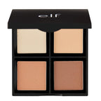 E.L.F. Contour Palette, 4 Shades, Customizable, Easy To Apply, Sculpts, Shades, Brightens, Light/Medium, Infused With Vitamin E, All-Day Wear, 0.56 Oz