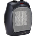 Amazon Basics Ceramic Space Heater, Portable Indoor Heating Solution, With Overheat And Tip-Over Protection, Thermostat, Non-Oscillating, 1500W, 7.52"D X 6.34"W X 9.45"H, Black