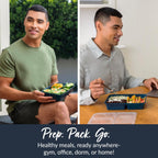 Bentgo Prep - 20-Piece 3-Compartment Reusable Meal Prep Containers with Lids, PFAS & BPA Free Materials, Durable, Microwave, Freezer, & Dishwasher Safe To Go Food Storage (Navy Blue)