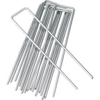 6 Inches Heavy Duty Galvanized Steel Garden Stakes Staples Securing Pegs For Securing Weed Fabric Landscape Fabric Netting Ground Sheets And Fleece, Christmas Decoration, Accessories (10, Silver)