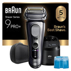 Braun Electric Razor for Men Series 9 PRO+ Electric Foil Shaver with Precision Trimmer and 6in1 SmartCare Center, Silver, 9667cc