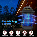 Bug Zapper Outdoor, Electric Mosquito Zapper, Fly Zapper Indoor Fly Traps, Mosquito Repellent Outdoor Patio & Backyard Covers 1/2 Acre, 4200V 3 Prong Plug, Abs Fireproof Plastic Outer