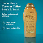 Ogx Smoothing + Coconut Coffee Exfoliating Daily Body Scrub With Arabica Coffee & Coconut Oil, Hydrating & Moisturizing Body Wash For Dry Skin, Paraben-Free With Sulfate-Free Surfactants, 19.5 Fl Oz