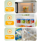 Biuleon 6 Pack-24 Oz Freezer Storage Containers, Plastic Food Storage Containers With Twist Top Lids, Bpa Free And Reusable Soup Containers With Lids, Leakproof/Microwave/Dishwasher Safe