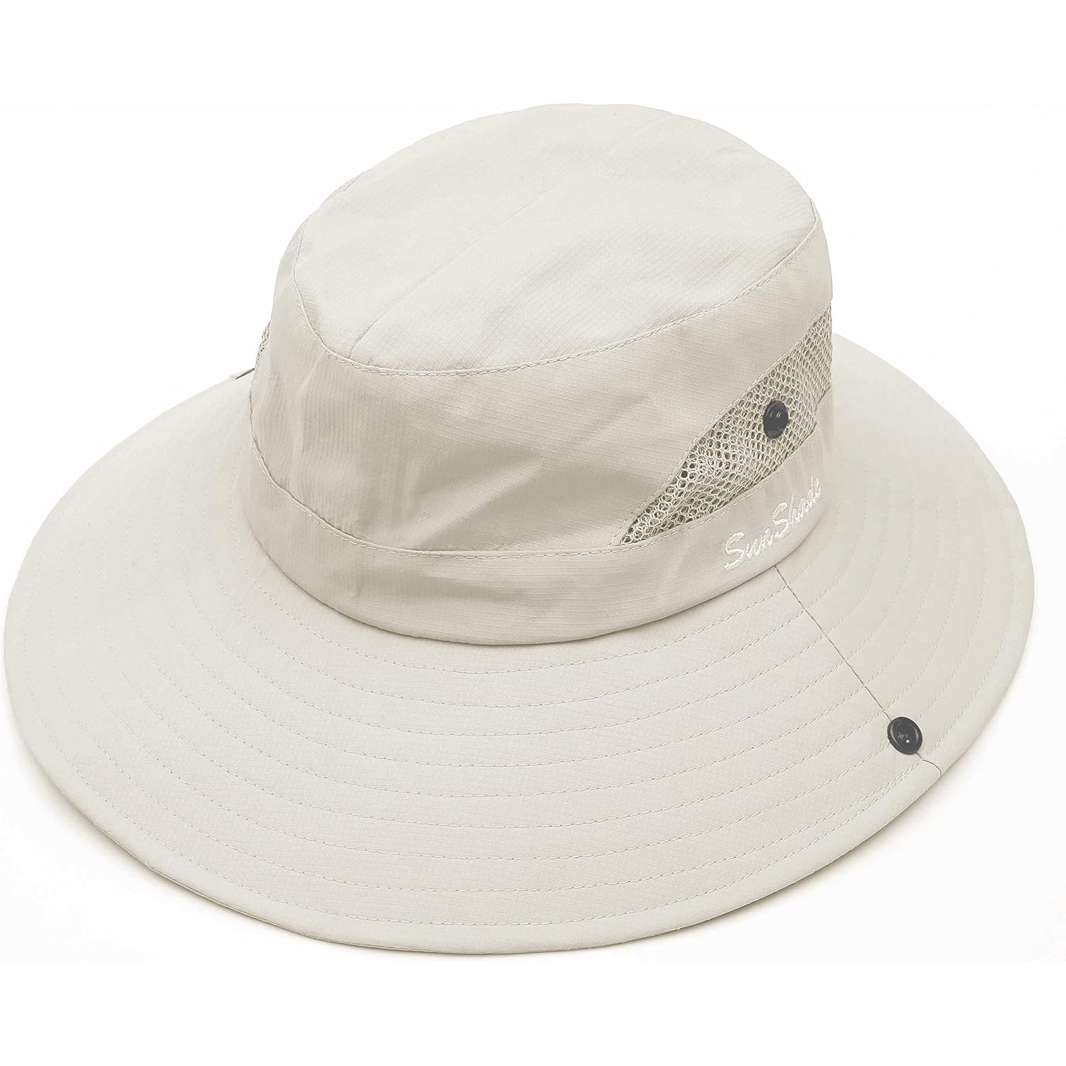 Women's Outdoor UV-Protection-Foldable Sun-Hats Mesh Wide-Brim Beach Fishing Hat with Ponytail-Hole