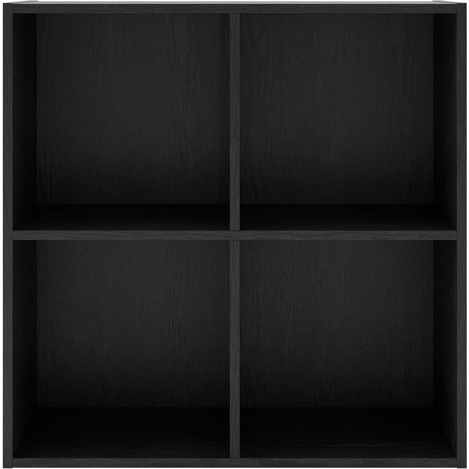 Homes: Inside + Out Apexa 4-Cube Storage Organizer Shelves, Stackable Wood Bookcase Fits Cubby Bins For Organization, Dorm Teen Room Decor & Home Office, Black