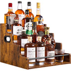 4-Tier Liquor Bottle Display Shelf, Spice Rack - 16-Inch Coffee Syrup Organizer Rack - Heavy-Duty Countertop Bar Shelves For Liquor Whiskey, Spirits, Syrup Wine Dressing