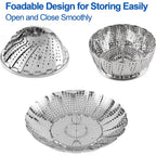 Vegetable Steamer Basket, Premium Stainless Steel Veggie Steamer Basket - Folding Expandable Steamers To Fits Various Size Pot Small By Sayfine (5.5" To 9.2")