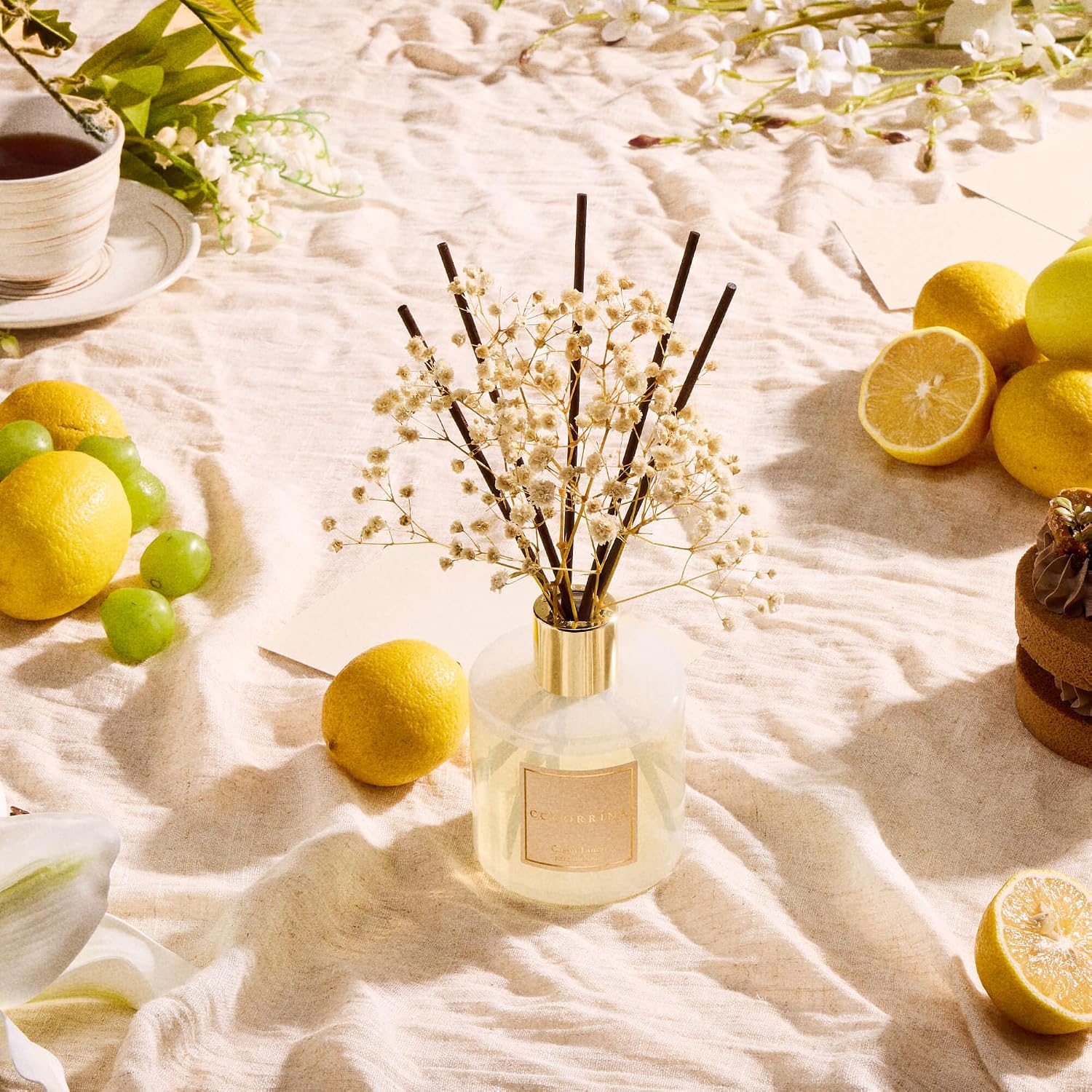 Reed Diffuser Set, Clean Linen 6.7 Fl Oz Scented Diffuser With Sticks Home Fragrance Reed Diffuser For Bathroom Shelf Decor