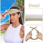 Sun Visor Hats Women Wide Brim Adjustable Clip On Visors Beach Men Hat