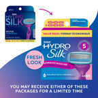 Schick Hydro Silk Moisture Razor Blade Refills, 6 Count | 5-Blade Moisturizing Razors for Women | Womens Moisturizing Razor Refills