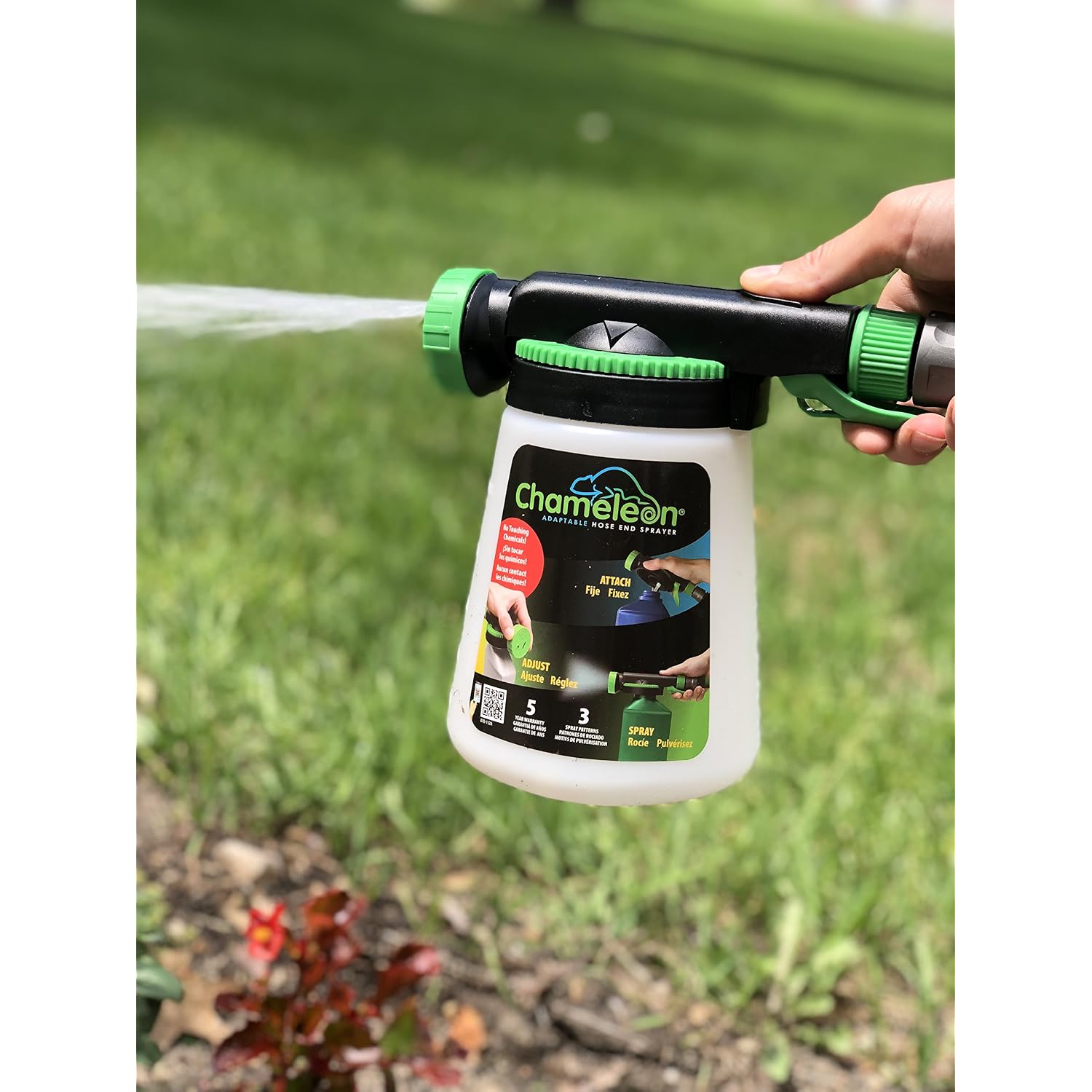 Rl Flo-Master Chameleon Hose End Sprayer For Use With Fertilizers, Weed Killers, Fungicides And Insect Killers, 32 Ounce Refillable Bottle Included
