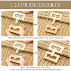 SWEETV CHUNLI Straw Purse Woven Beach Bag Summer Clutch Purse Boho Crossbody Bags for Women Small Raffia Shoulder Bag