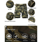 Camo Cargo Shorts For Men Cotton Casual Wild Outdoor Work Relaxed Fit Shorts With Multi-Pocket
