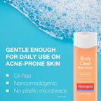 Neutrogena Body Clear Acne Body Wash And Exfoliating Body Scrub, 2% Salicylic Acid Cleanser, Chest, Shoulder & Back Acne Treatment, Non-Comedogenic, Oil-Free Shower Gel, 8.5 Fl Oz