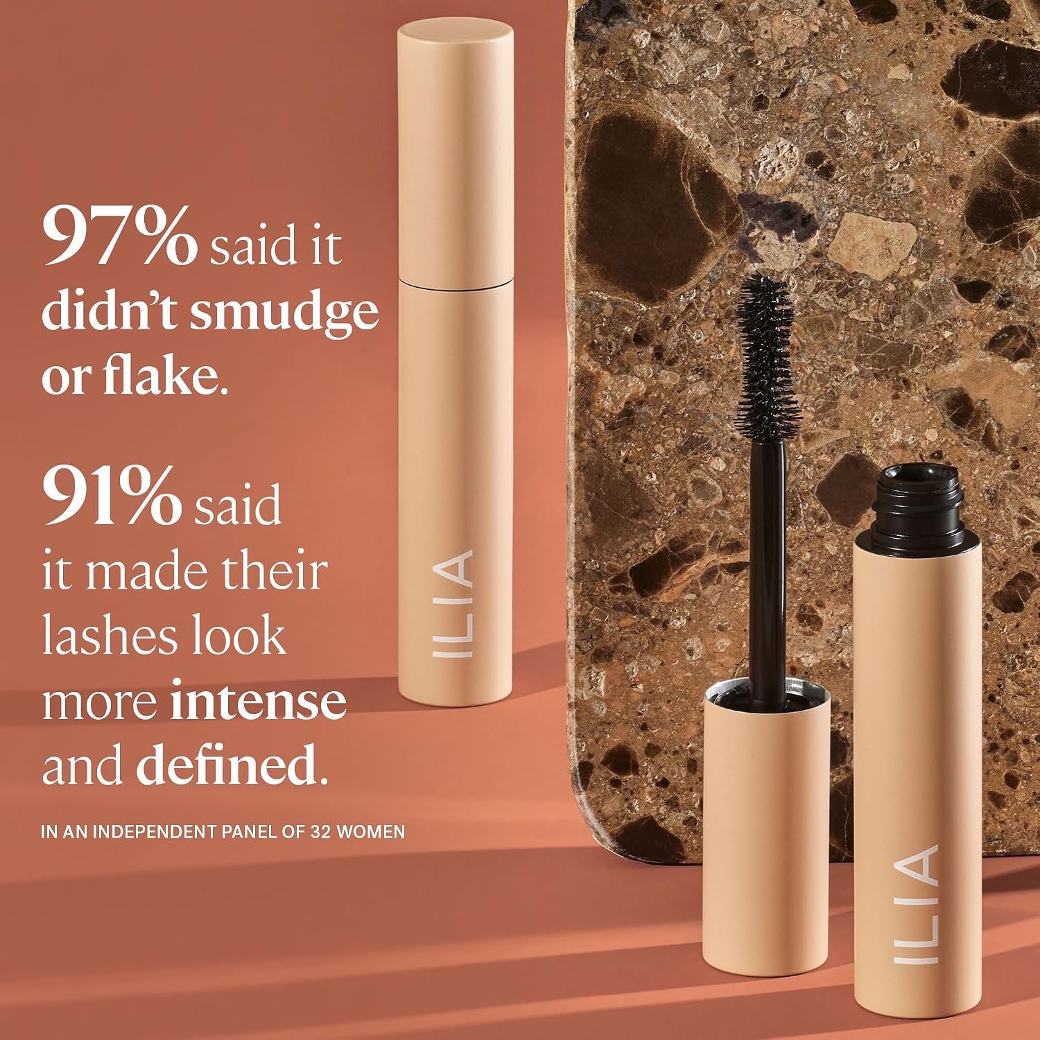 Ilia - Fullest Volumizing Mascara (Classic Black | Full Size) | Thickening, Defining, Buildable | Smudge-Resistant | Lash Care Ingredients | Safe For Sensitive Eyes, Clean, Cruelty-Free