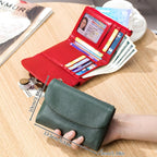 Unisex Pebble Leather Wallet, 5.3In Short Genuine Leather Coin Card Holder, Unisex Clutch Bags, Can Hold Coins, Id Cards