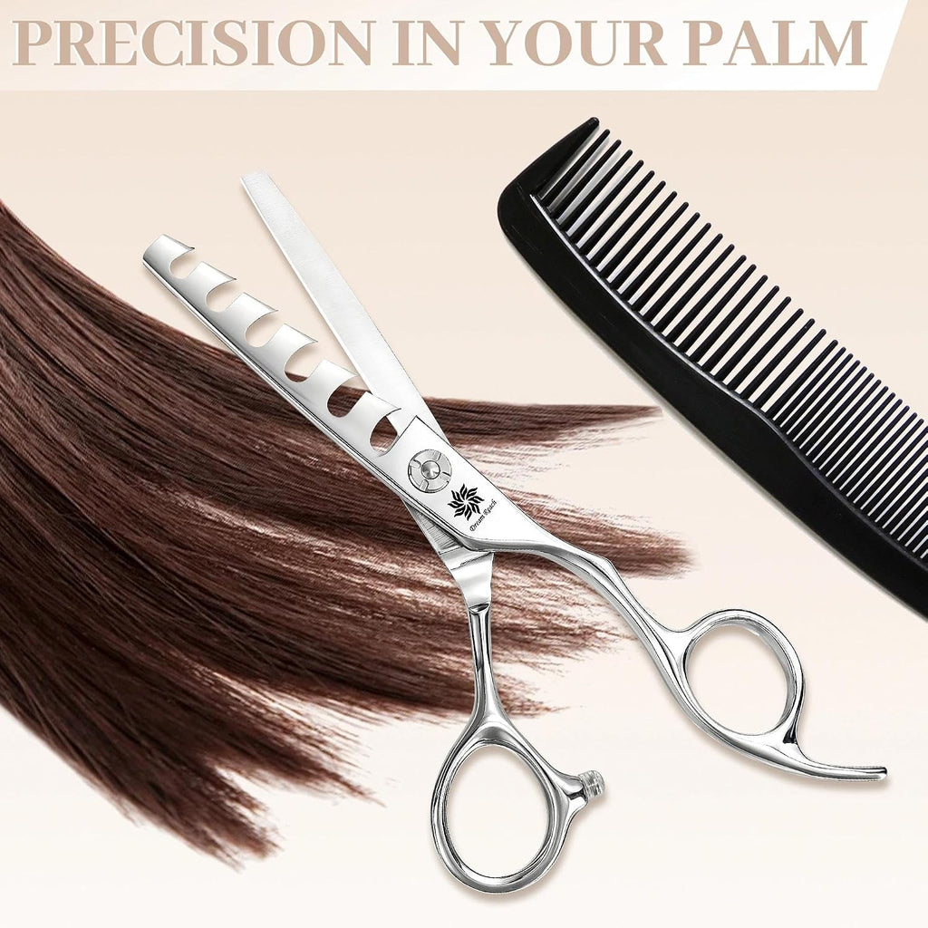 Professional 6 Inch Hair Cutting Scissors, Japanese 440C Steel Thinning Shear For Men/Women Cutting For Salon/Barber/Home