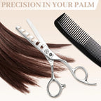 Professional 6 Inch Hair Cutting Scissors, Japanese 440C Steel Thinning Shear For Men/Women Cutting For Salon/Barber/Home