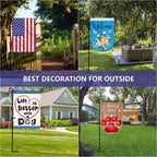 Garden Flag Holder Stand, Premium Yard Flag Holder Weather-Proof Metal Powder-Coated Flagpole With Clip And Stopper For Christmas Garden Flag, Outdoor Garden Decor Decoration