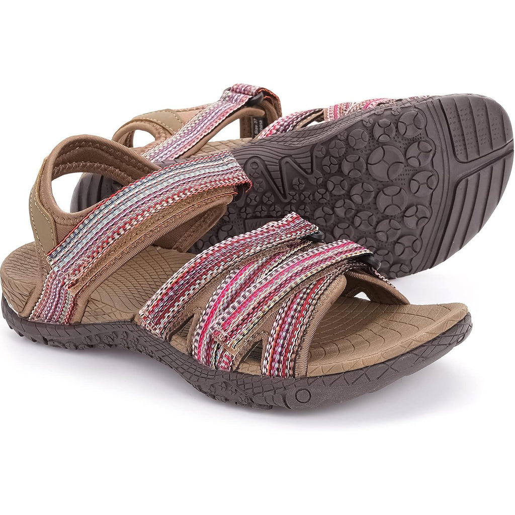 Whitin Women’S Hiking Sandals With Arch Support | Adjustable Hook And Loop Straps | Durable Sport Sandals For Outdoor Adventure