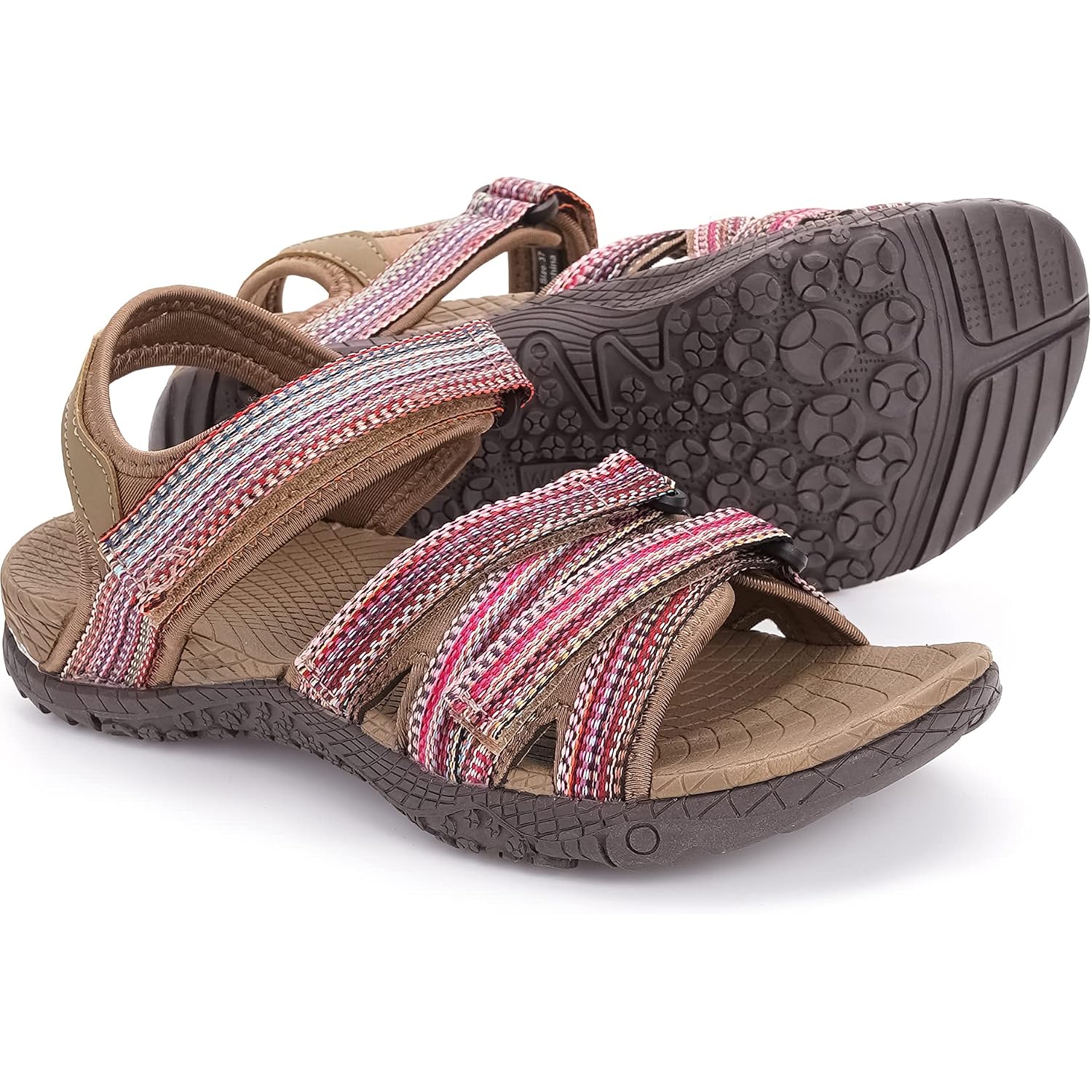 Whitin Women’S Hiking Sandals With Arch Support | Adjustable Hook And Loop Straps | Durable Sport Sandals For Outdoor Adventure