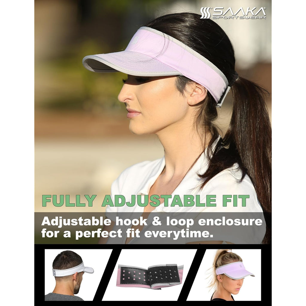 SAAKA Sport Visor for Women. Sweat‑Wicking Visor for Running, Pickleball, Tennis & Golf. Lightweight & Adjustable Fit