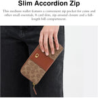 Coach womens Slim Accordion Zip