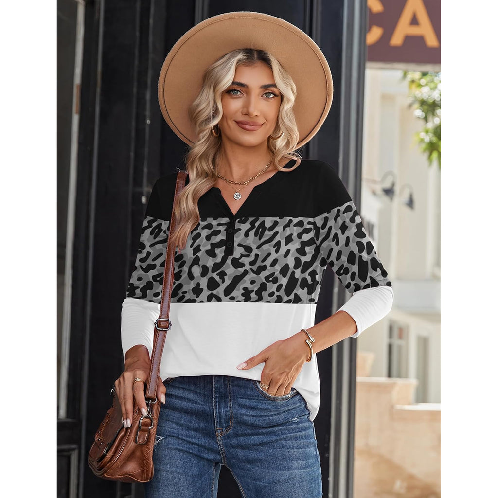 Zeagoo Long Sleeve Shirts For Women Casual V Neck Fall Tops Dressy Summer Work Blouses Clothes