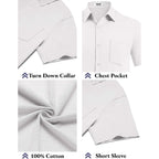 Coofandy Men'S Button Down Short Sleeve Shirt Casual Cotton Summer Beach Linen Wedding Shirts With Pocket