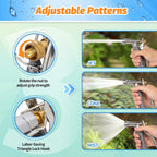 Automan Full Size Garden Hose Nozzle 2 Pack, High Pressure Pistol Grip Water Nozzle Sprayer With Threaded Front, Adjustable Spray Water Flow For Washing Car, Cleaning Ground, Watering Plants