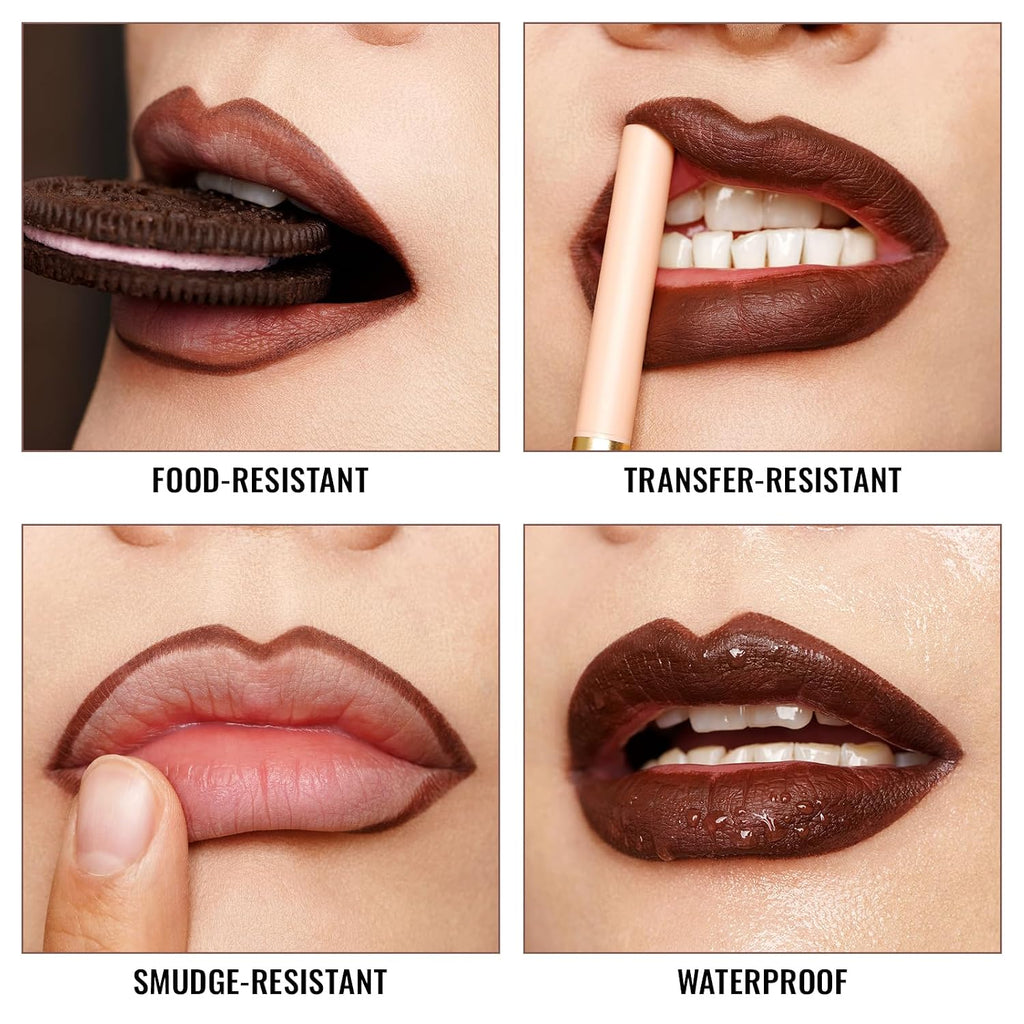 Oulac Matte Purple Lip Liner Pencil, Waterproof Retractable Lipliner Crayon, Smooth And Creamy Long Wearing Lip Makeup, Contour Your Lips, Vegan Beauty, 08 Well-Dressed